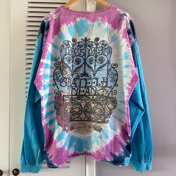 Vintage Grateful Dead Bertha Liquid Blue Tie Dye Long Sleeve T-shirt - Picture 6 of 6
